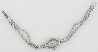 Asmigo Damen - Armbanduhr, Gehäuse und Band Silber 925. Mit Schmucksteinen besetzt. Quartz. Funktion