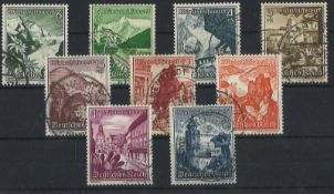Deutsches Reich 1934. MiNr. 675-683, gestempelt.
