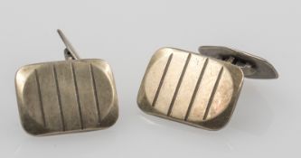Silber Manschettenknöpfe mit Goldfront. Silber 825.