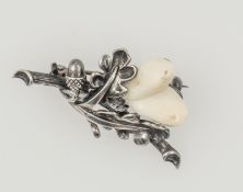 Trachtenschmuck, Grandel - Brosche, Silber 925. Länge: ca. 38 mm.