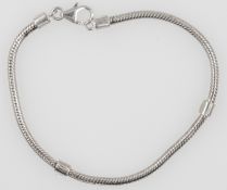 Schlangenketten-Armband, gepunzt mit 925er Silber. Länge ca. 21,5 cm.