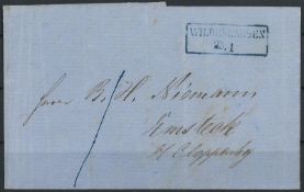 Oldenburg. Barfrankierter Brief während der Markenzeit vom 23.1.1863 von Wildeshausen über