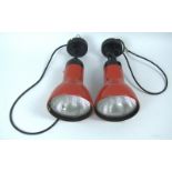 Vintage 2 Staff Ministar R Spotlampen, rot, Strahler, 1980er Jahre. Funktion nicht geprüft.