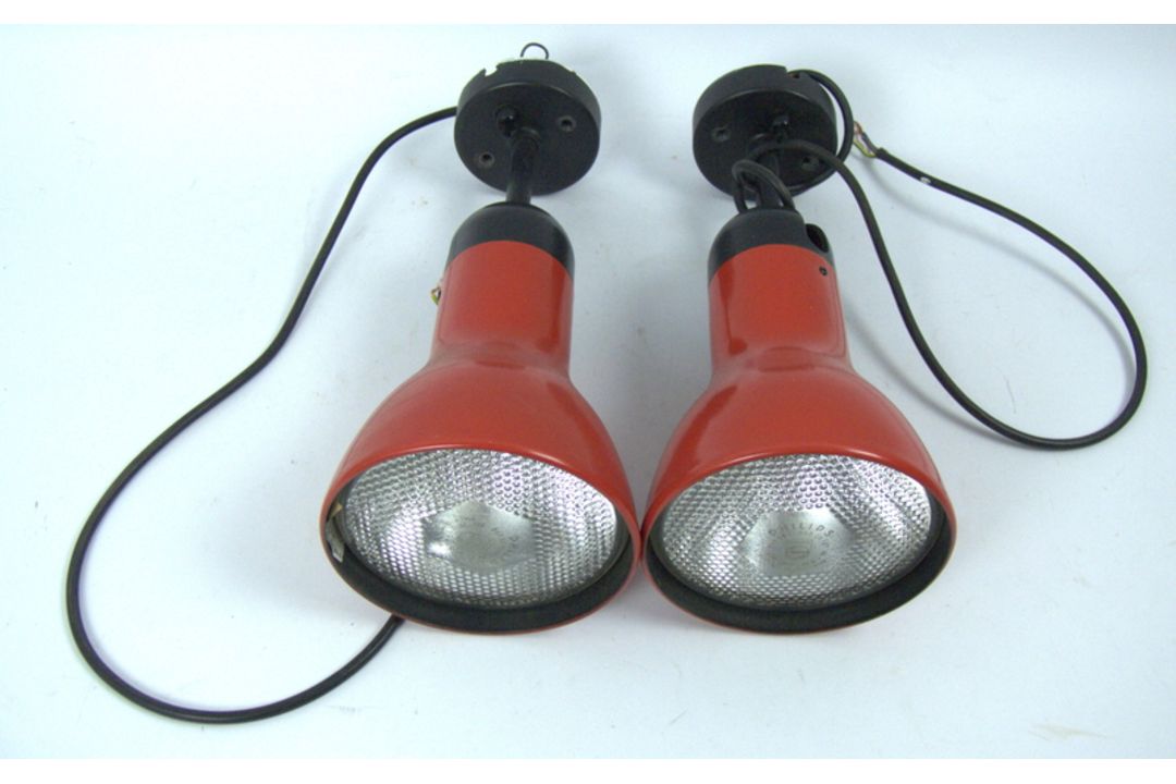 Vintage 2 Staff Ministar R Spotlampen, rot, Strahler, 1980er Jahre. Funktion nicht geprüft. - Bild 1 aus 3