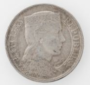 Lettland 1931, 5 Lati - Silbermünze, KM 9, Silber 835. Erhaltung: ss.