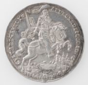 Medaille Gustav II. Adolf 1631, König auf Pferd mit Rüstung und Schwert (Schlacht bei