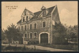Gasthauskarte "Weinbau mit Versand von Karl Conrad, Wolf a.d. Mosel" Gruss aus Wolf.