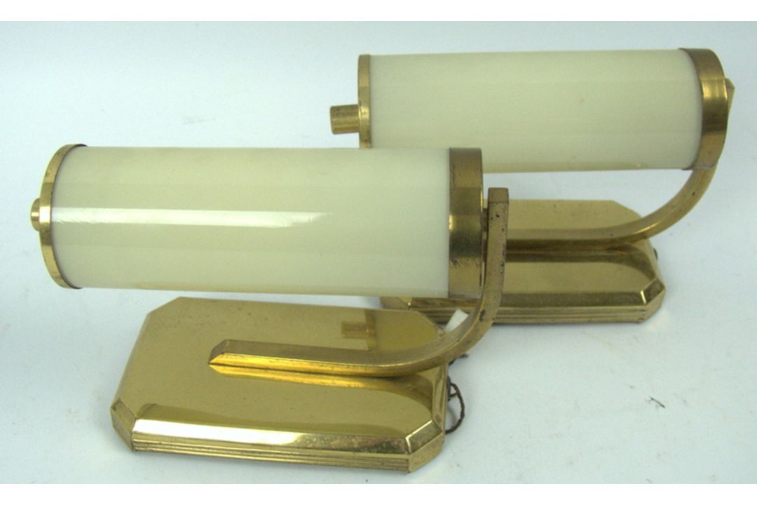 2 Vintage Wandleuchten im Mid-Century Design aus Messing. Länge ca. 20 cm - Bild 2 aus 3
