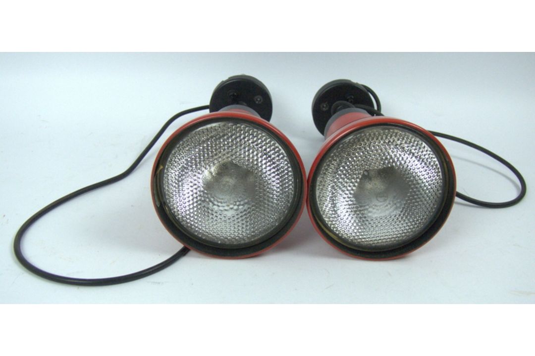 Vintage 2 Staff Ministar R Spotlampen, rot, Strahler, 1980er Jahre. Funktion nicht geprüft. - Bild 2 aus 3