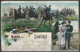 Grusskarte "Gruss aus Landau" gelaufen.