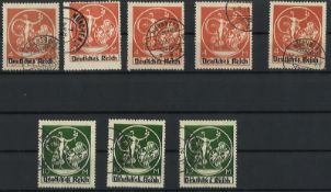 Deutsches Reich 1920, MiNr. 135+137, gestempelt.