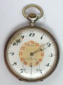 Taschenuhr Zenith, 800er Silber, Funktion geprüft. Ziffernblatt beschädigt.