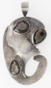 Großer Anhänger aus 925er Silber, mit Halbedelsteinen besetzt. Länge ca. 8 cm, Breite ca. 4 cm.