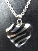 Kette mit Anhänger "Herz", 925er Silber, Länge ca. 50 cm
