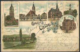 Gruss aus Karte "Gruss aus Calau" gelaufen 13.9.96