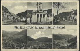 Ansichtskarte Rinnthal (Pfalz) im waldreichen Felsenland, ungebraucht.