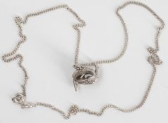 925er Silber Kette mit Anhänger "Fische"