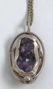 Anhänger Smykkesmede Dänemark 1970 an 925er Silber Kette.