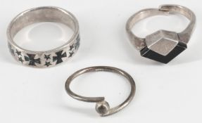 3 835er Silber Ringe, verschiedene Modelle.