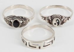 3 925er Silber Ringe, verschiedene Modelle.