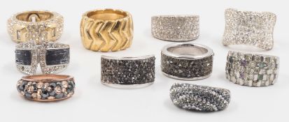 ausgefallenes Lot Modeschmuck Ringe aus Sammlung.