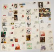 55 Briefe und Karten, ETB und Sonderstempel Bund und Berlin.