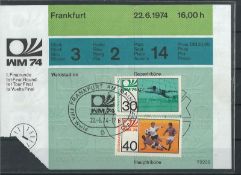 WM-Eintrittskarte zur 1. Finalrunde der Fußball-Weltmeisterschaft in Frankfurt am 22.06.1974: