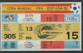 WM Spanien 1982 Eintrittskarte GIJON Estadio El Molinon 19.06.1982, 1. Phase Reihe 13., 17:15 h