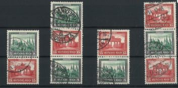 Deutsches Reich, Nothilfe 1930, Zusammendrucke, S 76-79, gestempelt