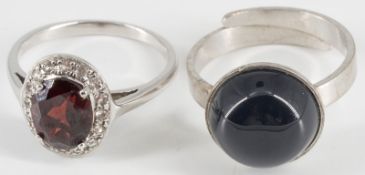 2 Ringe, 925er Silber.