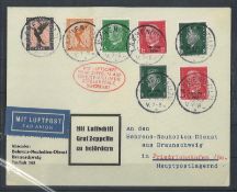 Zeppelin-Pfalzfahrt auf Brief. Rundfahrt und Rückfahrt St. Lachen V7-8 Friedrichshafen 20–21, Michel