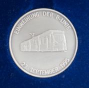 Gedenkmedaille, 999er Silber von der Mannheimer Versorgungs- und Verkehrsgesellschaft mbH zur