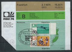 WM-Eintrittskarte zur 2. Finalrunde der Fußball-Weltmeisterschaft in Frankfurt am 03.07.1974: Polen-