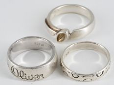 3 Ringe, 925er Silber. Verschiedene Modelle.
