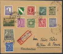 Allierte Besetzung, Brief, Mischfrankatur
