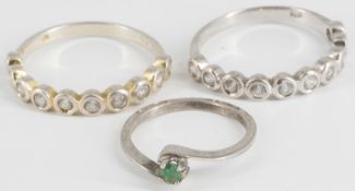 3 Ringe verschiedene Modelle, 925er Silber.