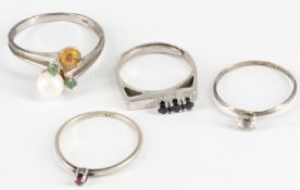 Lot Ringe, verschiedene Modelle. 835er Silber.