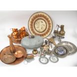 Lot Metall aus Haushaltsauflösung, dabei Zinn, Messing, etc.