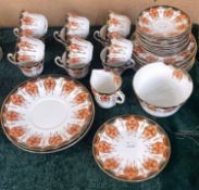 A late 19th century Imari pattern part tea set, to include cups, saucers, plates, cream jug and