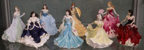 A collection of coalport figurines