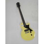 +VAT A Fazley vintage series model FSC318IV electric guitar in yellow Serial no. 240060.