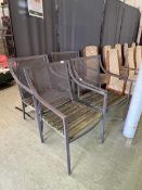 Four grey metalwork garden chairs