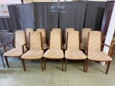 A set of ten (8+2) teak and upholstered mid-20th century dining chairs by G-Plan