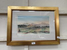A framed and glazed print 'The View In The South Of France' by HRH Prince Of Wales (King Charles