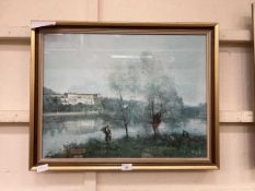 A framed and glazed Jean-Bapiste-Camille Carot print