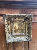 Small ornate framed painting of woodland scene