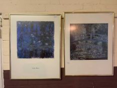 Two framed and glazed Claude Monet prints
