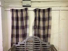 Pair of checked curtains