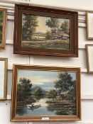 Two framed oils of oriental scenes