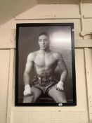 Framed print, depicting local boxer Randolph Turpin